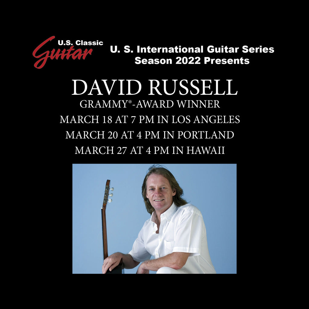 David Russell Set to Perform in Los Angeles, Portland, and Hawaii this March